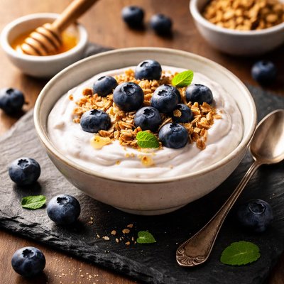 Blueberry greek yogert