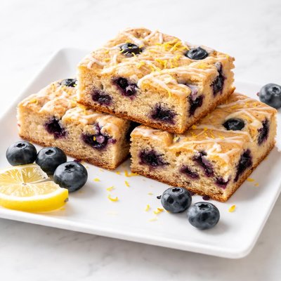 Blueberry lemon blondie