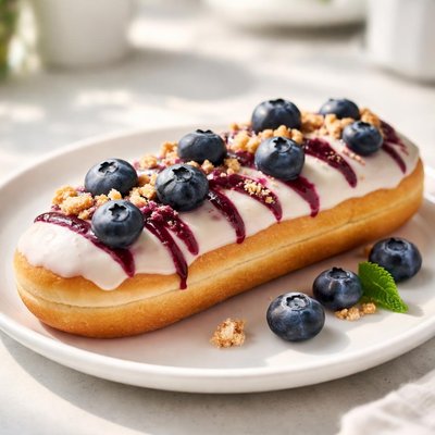 Blueberry long donut