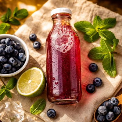 Blueberry mint humm kombucha