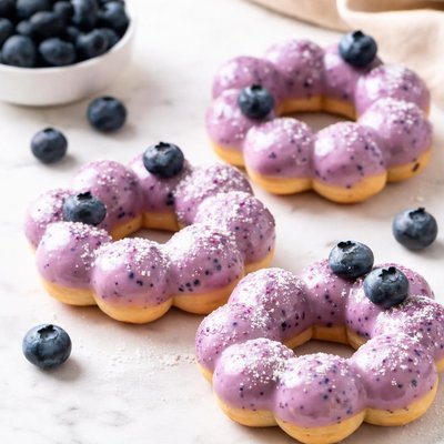 Blueberry mochie donut