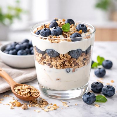 Blueberry muesli yogurt
