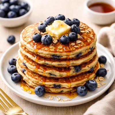 Blueberry oat flour pancake