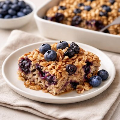 Blueberry oatmeal bake