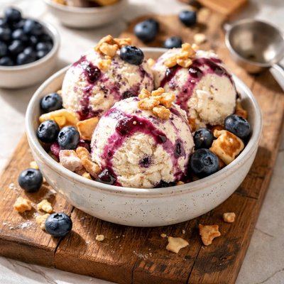 Blueberry pancake ice cream