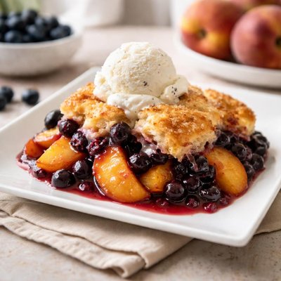 Blueberry peach cobbler
