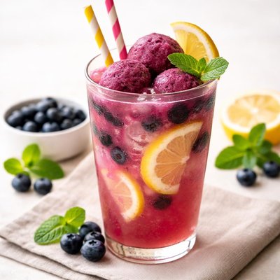 Blueberry sorbet lemonade