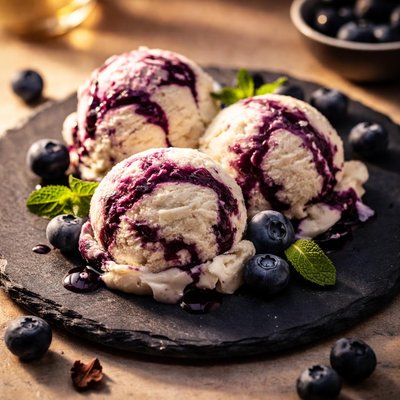 Blueberry swirl ice cream