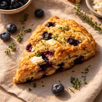 Blueberry thyme goat cheese scone