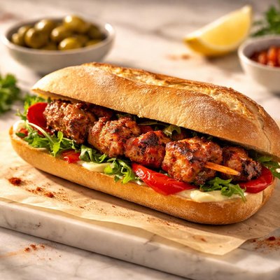 Bocadillo de pincho moruno