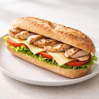 Bocadillo pollo y queso