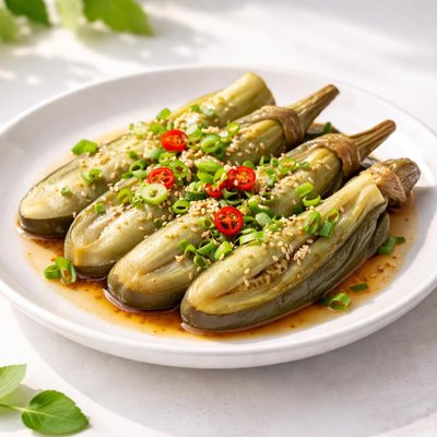 Boiled aubergine