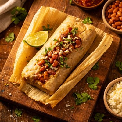 Boiled bean tamale