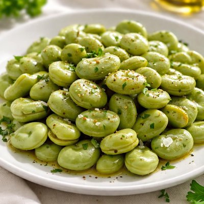 Boiled broad beans
