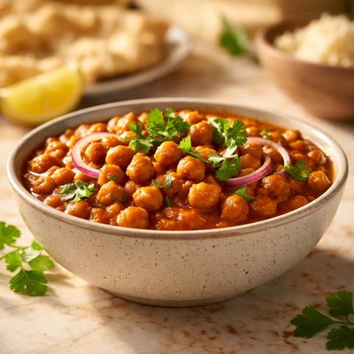 Boiled chana masala