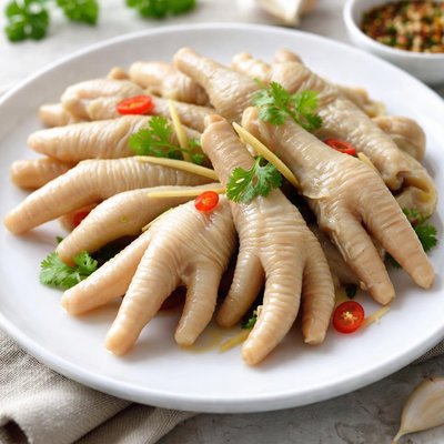 Boiled chicken feet