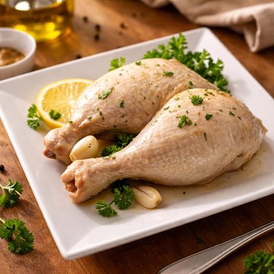 Boiled chicken leg and thigh