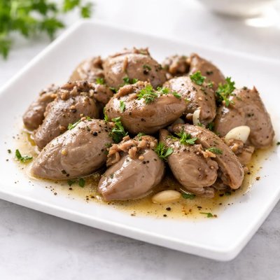 Boiled chicken liver