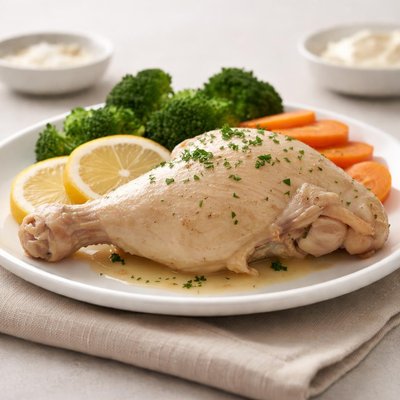 Boiled chicken maryland