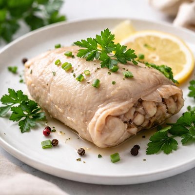 Boiled chicken thigh