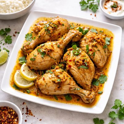 Boiled chicken with masala