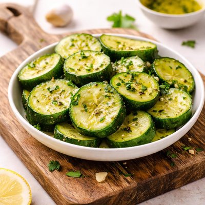 Boiled courgette