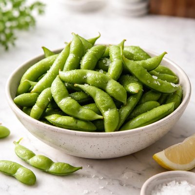 Boiled edamame with shell