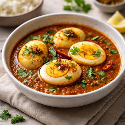 Boiled egg in egg curry