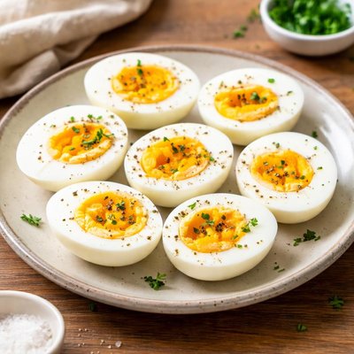 Boiled eggs with yolk