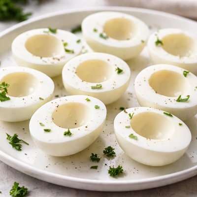 Boiled eggs without yolk