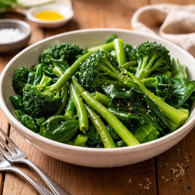 Boiled green vegetables