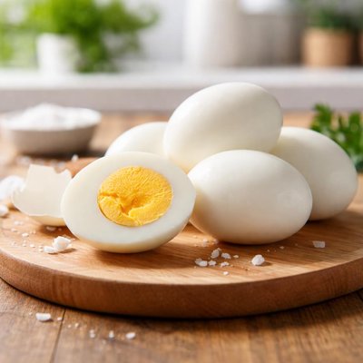 Boiled hard boiled eggs