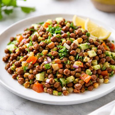 Boiled kala chana and moong salad