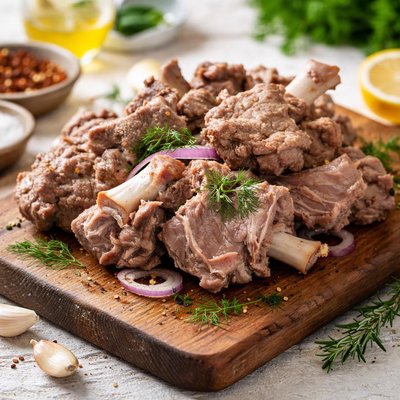 Boiled lamb meat