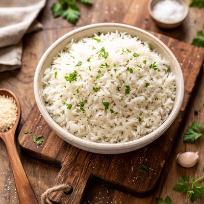 Boiled long grain rice