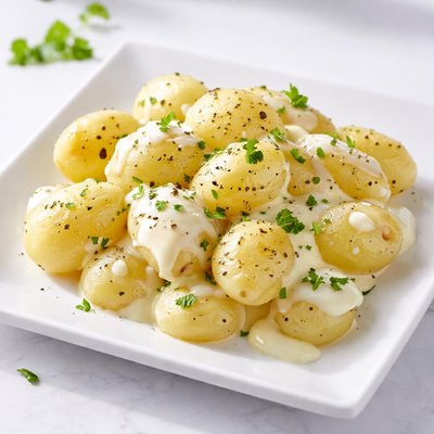 Boiled potatoes with mayonnaise