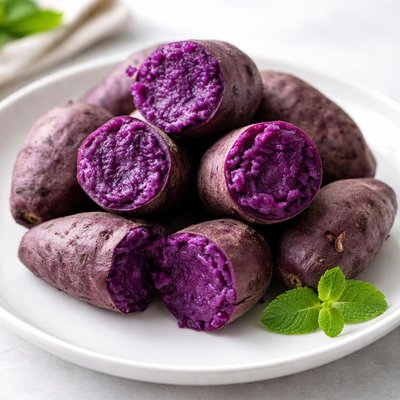 Boiled purple sweet potato