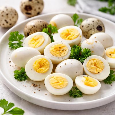 Boiled quail eggs