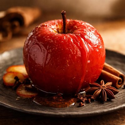 Boiled red apple