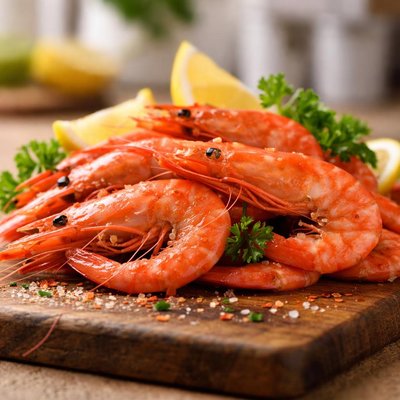 Boiled royal red shrimp