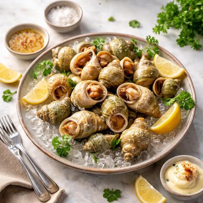 Boiled sea snails