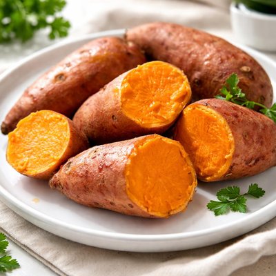 Boiled sweet potatoes