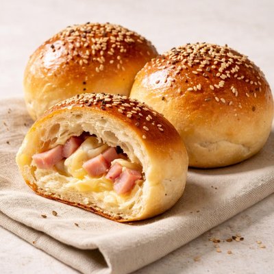 Bola de queijo e fiambre