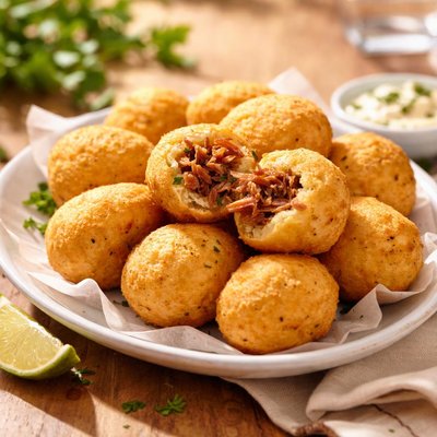 Bolinho mandioca com carne seca