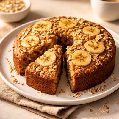 Bolo banana de aveia