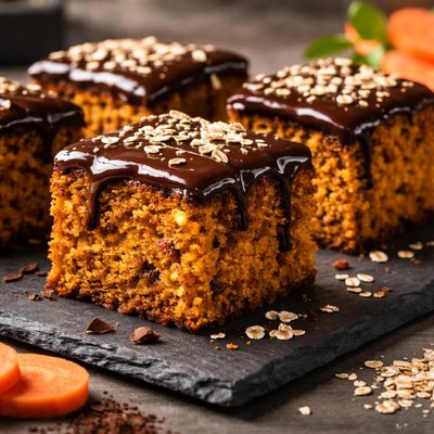 Bolo de cenoura aveia e chocolate