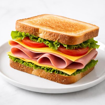 Bologna and cheese sandwich