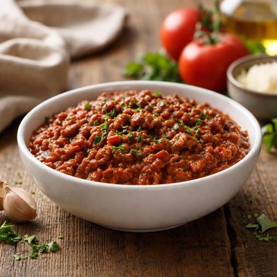 Bolognaise sauce with beef
