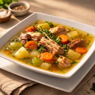 Bone broth with veggies