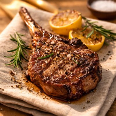 Bone on lamb steak
